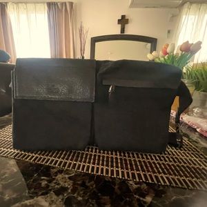 Authentic Gucci Pattern Black Canvas Belt bag